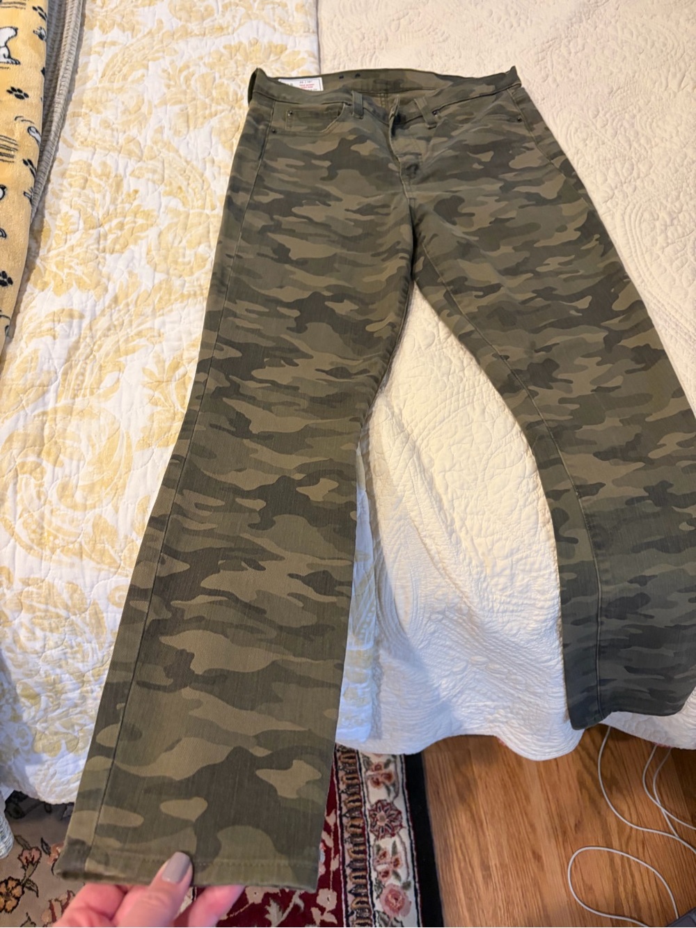 GAP Kids Olive Camo Flared Jeans